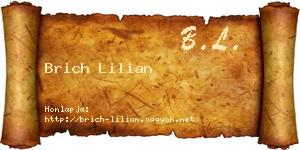 Brich Lilian névjegykártya